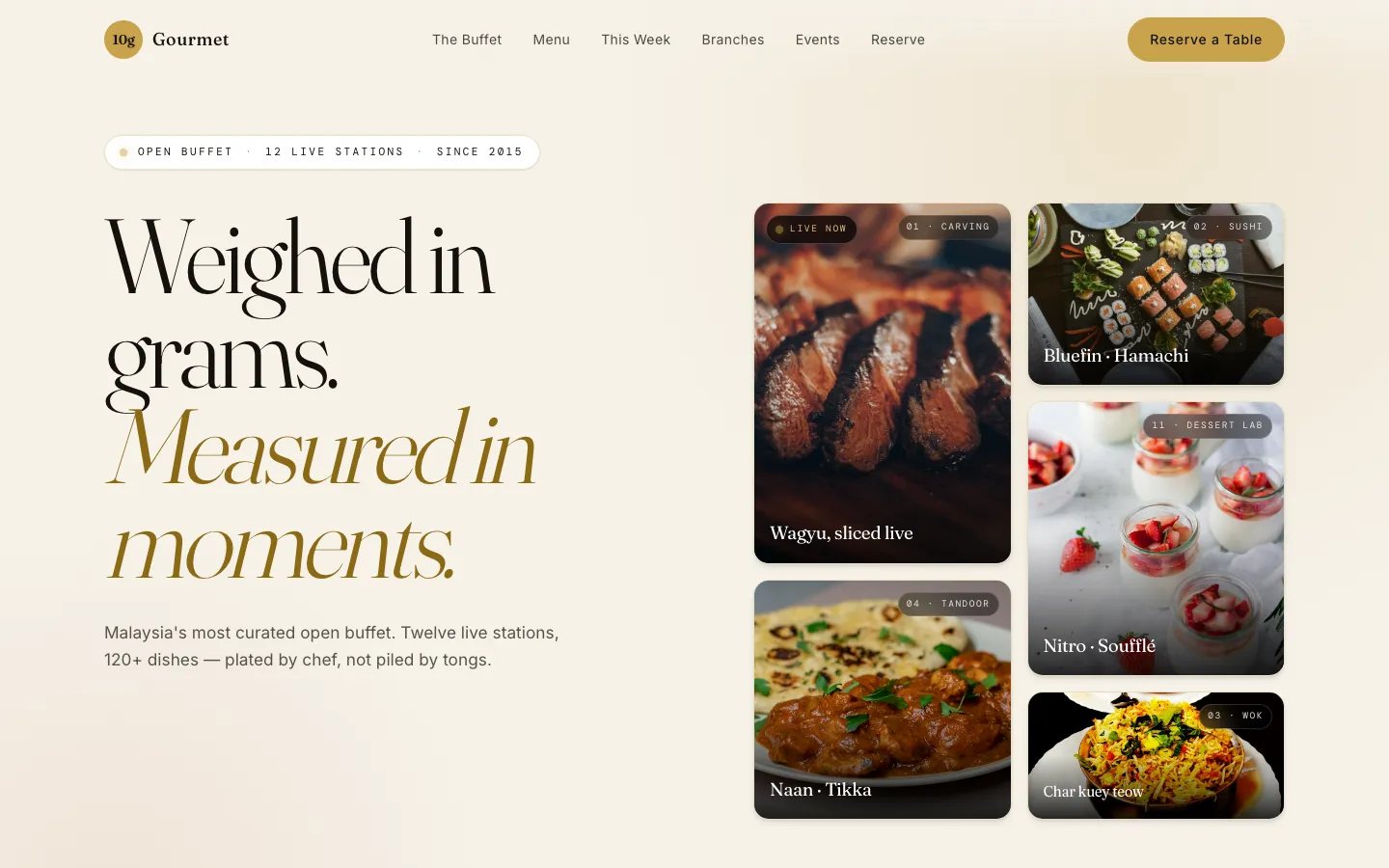 10 Gram Gourmet hero screenshot